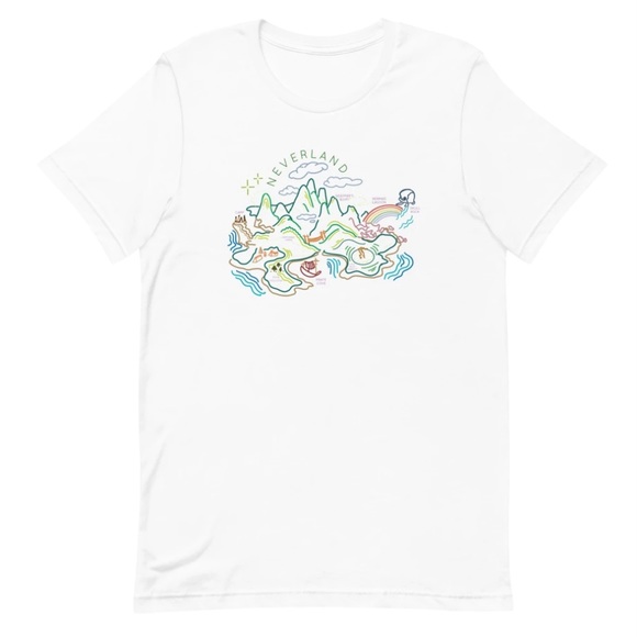 🆕 Disney Peter Pan Neverland Inspired Graphic Print Short Sleeve T-Shirt, NWT - Picture 1 of 6